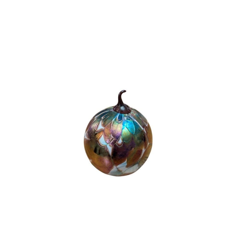 Fenton Carnival Glass Christmas Ball Ornament READ